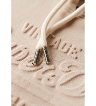 Superdry Hooded sweatshirt with beige embossed graphics