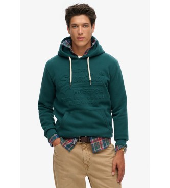 Superdry Sudadera con capucha y grfico en relieve verde