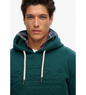 Superdry Sudadera con capucha y grfico en relieve verde