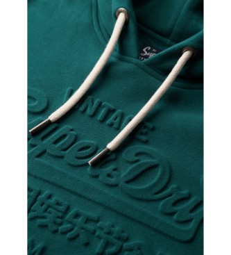 Superdry Sudadera con capucha y grfico en relieve verde