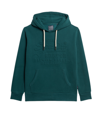 Superdry Sudadera con capucha y grfico en relieve verde