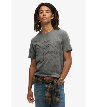 Superdry Grijs grafisch T-shirt met relif