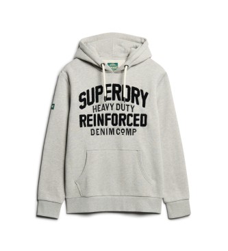 Superdry Bluza z kapturem i wyszywaną grafiką Script w kolorze szarym