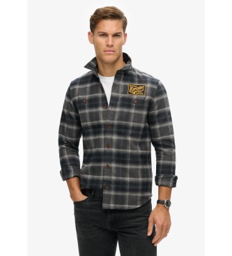 Superdry Ternet overshirt med broderi, sort