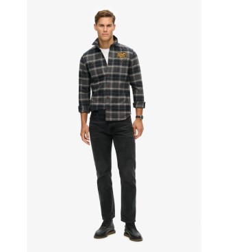 Superdry Ternet overshirt med broderi, sort