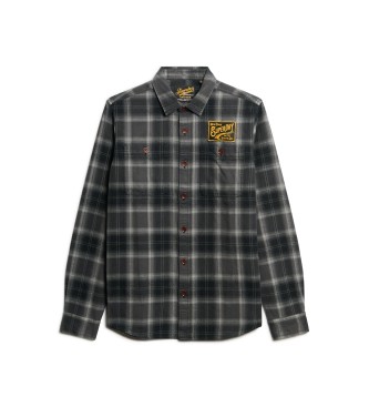 Superdry Ternet overshirt med broderi, sort