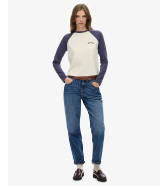 Superdry Maglietta da baseball blu navy Essential