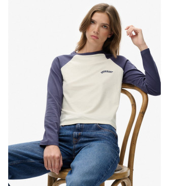 Superdry Maglietta da baseball blu navy Essential