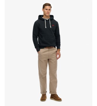Superdry Sweater Essential Logo Classic Hood marineblauw
