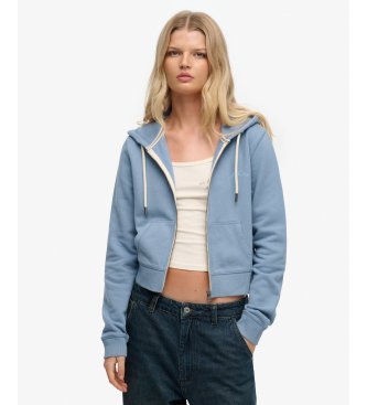 Superdry Essential Logo Cropped blue sweatshirt