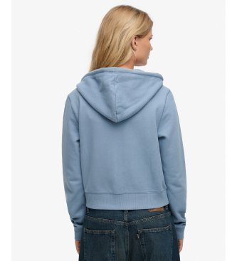 Superdry Essential Logo Cropped blue sweatshirt