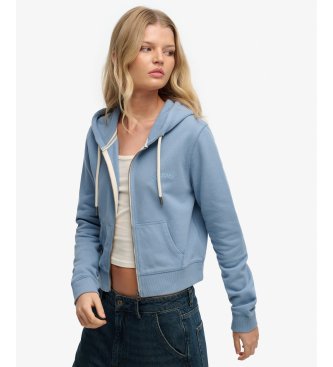 Superdry Essential Logo Cropped blue sweatshirt