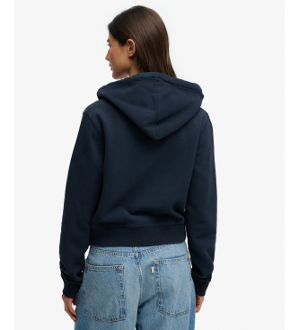 Superdry Essential Logo Cropped Ziphood navy