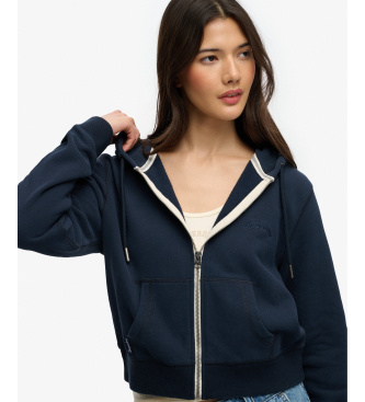 Superdry Essential Logo Cropped Ziphood navy