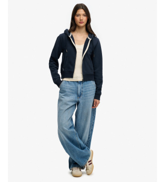 Superdry Essential Logo Cropped Ziphood navy
