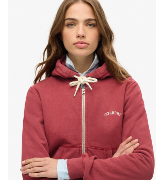 Superdry Sweatshirt Essential Logo Cropped Ziphood bordeauxrood
