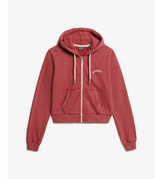 Superdry Sweatshirt Essential Logo Cropped Ziphood bordeauxrood