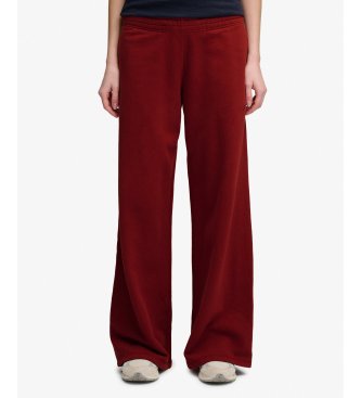 Superdry Essential Logo Wide Leg Jogger burgundy pants