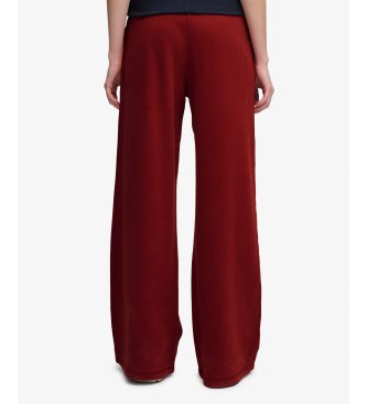 Superdry Essential Logo Wide Leg Jogger burgundy pants