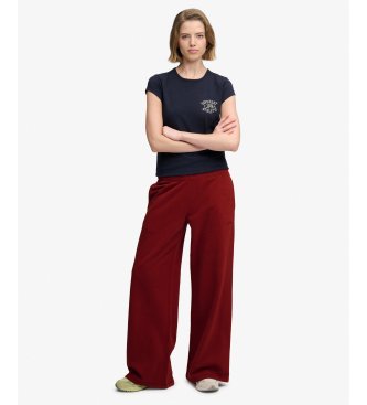 Superdry Essential Logo Wide Leg Jogger burgundy pants