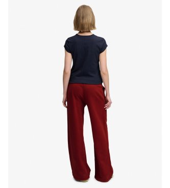 Superdry Essential Logo Wide Leg Jogger burgundy pants
