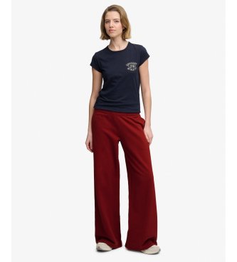 Superdry Essential Logo Wide Leg Jogger burgundy pants