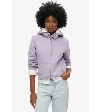 Superdry Sweatshirt Essential Borg Gevoerd Ritssluiting lila