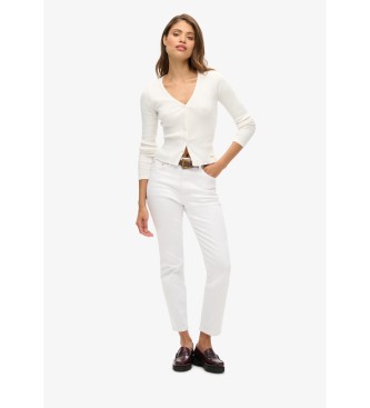 Superdry Camiseta de manga larga con botones Essential blanco