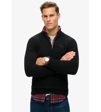 Superdry Sweter z haftem Essential czarny