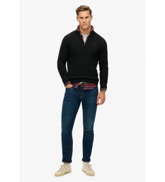 Superdry Sweter z haftem Essential czarny