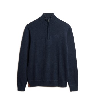 Superdry Sweter z haftem Essential granatowy