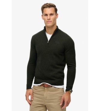 Superdry Sweter z haftem Essential zielony