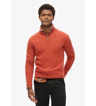 Superdry Sweter z haftem Essential pomarańczowy