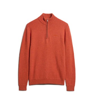 Superdry Sweter z haftem Essential pomarańczowy