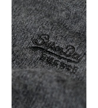 Superdry Jersey de punto con media cremallera y bordado Essential gris