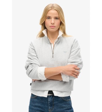 Superdry Athletic Essentials Sweatshirt mit halbem Reiverschluss grau