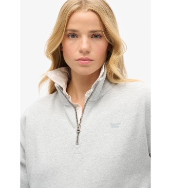 Superdry Athletic Essentials sweatshirt med halv lynls, gr