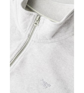 Superdry Athletic Essentials sweatshirt med halv lynls, gr