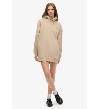 Superdry Vestido Sudadera Essential beige