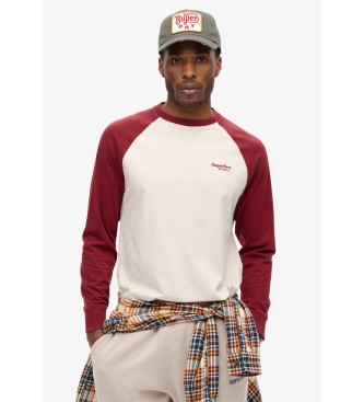 Superdry Maglietta da baseball Essential Logo beige, marrone