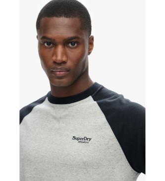 Superdry Koszulka baseballowa Essential Logo szara