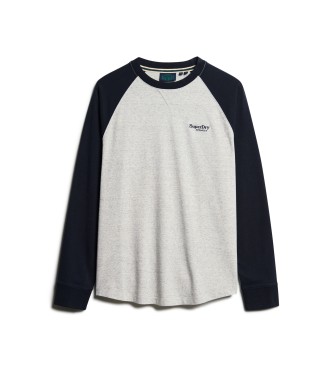 Superdry Koszulka baseballowa Essential Logo szara