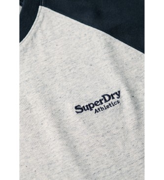 Superdry Koszulka baseballowa Essential Logo szara