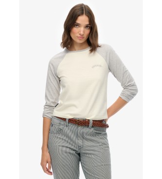 Superdry Koszulka bejsbolowa w kolorze szarym