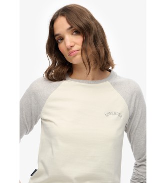 Superdry Koszulka bejsbolowa w kolorze szarym