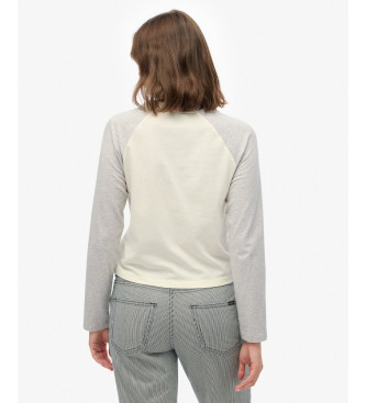 Superdry Koszulka bejsbolowa w kolorze szarym