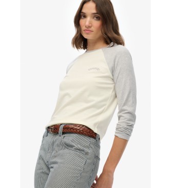 Superdry Koszulka bejsbolowa w kolorze szarym