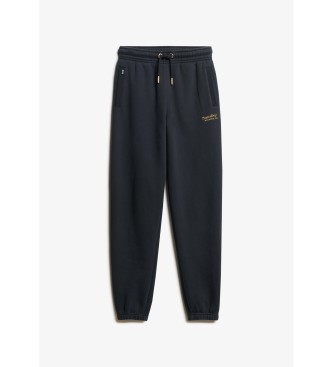 Superdry Jogger trousers with elasticated bottoms and Essential logo in navy blue