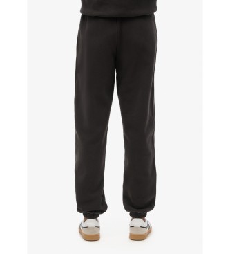 Superdry Pantaloni jogger con orlo elastico con logo Essential nero