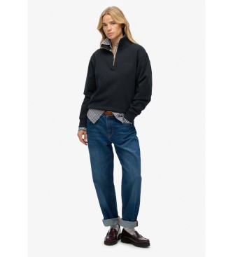Superdry Felpa Essential Logo Emb Half Zip blu marino